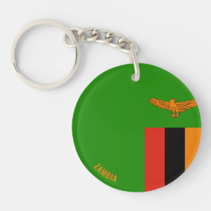 Zambia Flag Charming Patriotic Keychain