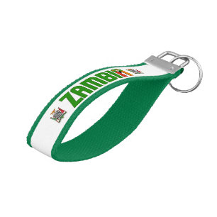 Zambia Flag Charming Patriotic Wrist Keychain