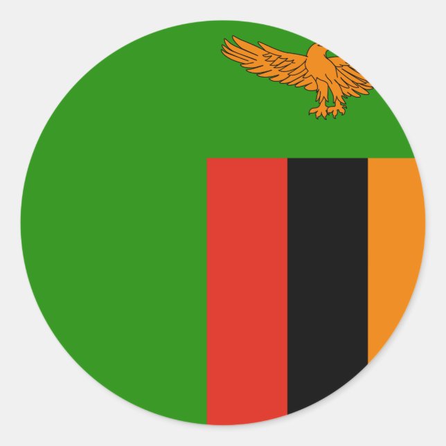 Zambia Flag Classic Round Sticker (Front)