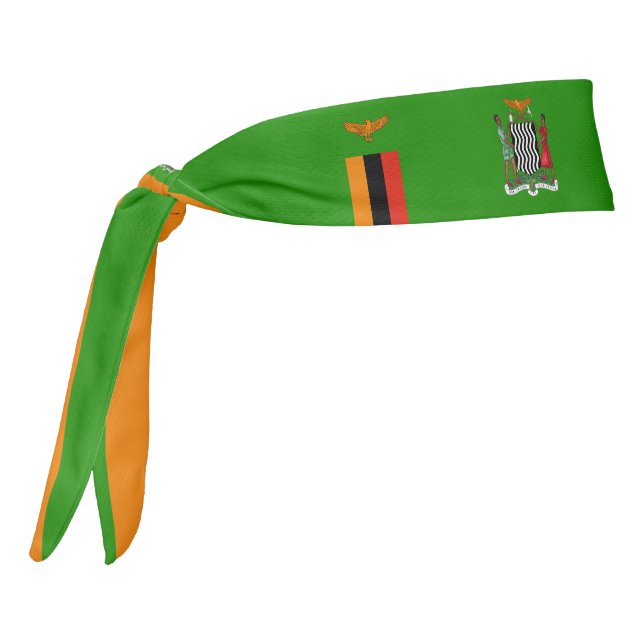 Zambia Flag Elegant Patriotic Tie Headband (Rotate 270)