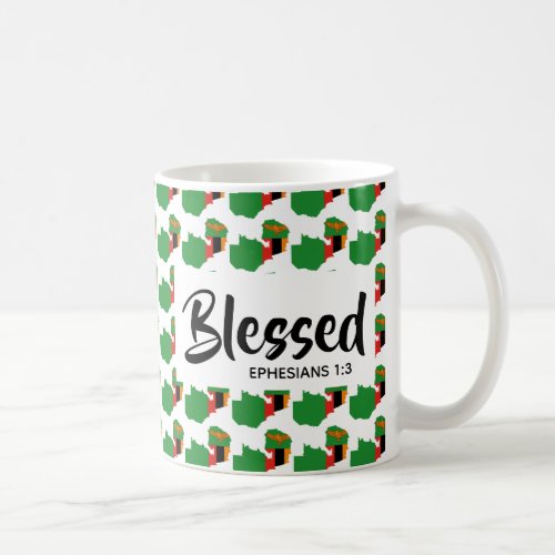 ZAMBIA FLAG Ephesians Scripture Christian Blessed Coffee Mug