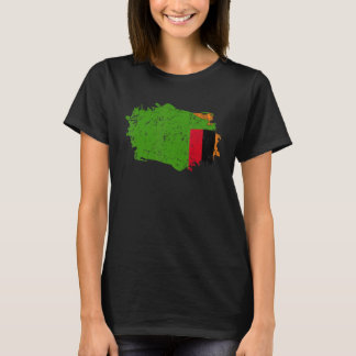 Zambia Flag Grunge Country Flag Zambia T-Shirt