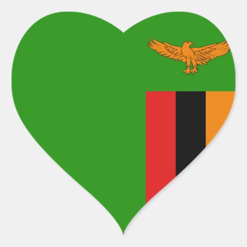 Zambia Flag Heart Sticker