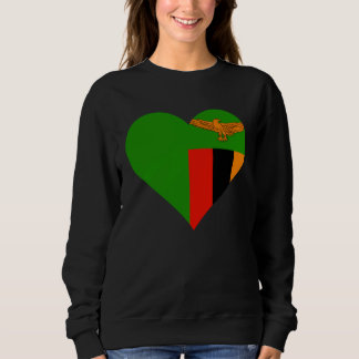 Zambia Flag Heart Zambia Love Zambia Sweatshirt