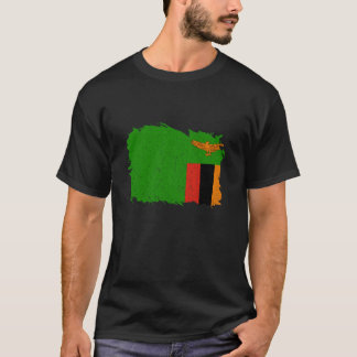 Zambia Flag Heritage Zambian Roots Vintage Zambian T-Shirt