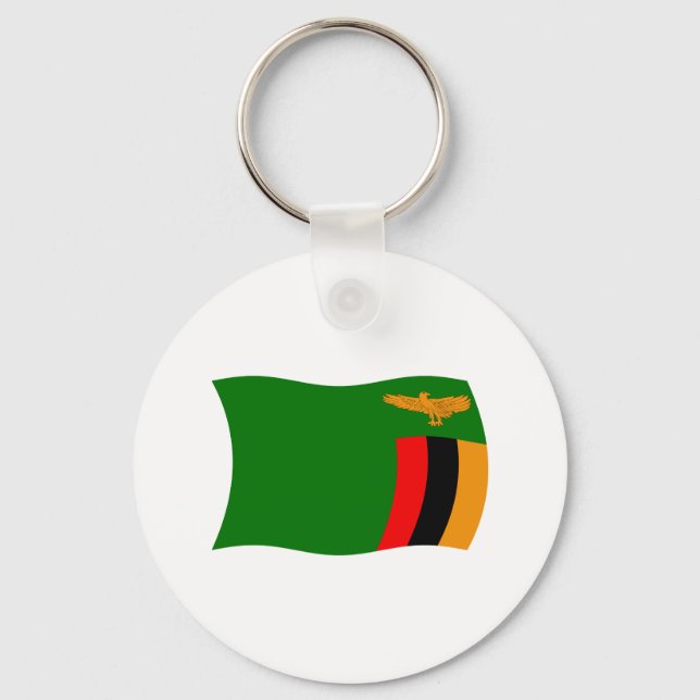 Zambia Flag Keychain (Front)