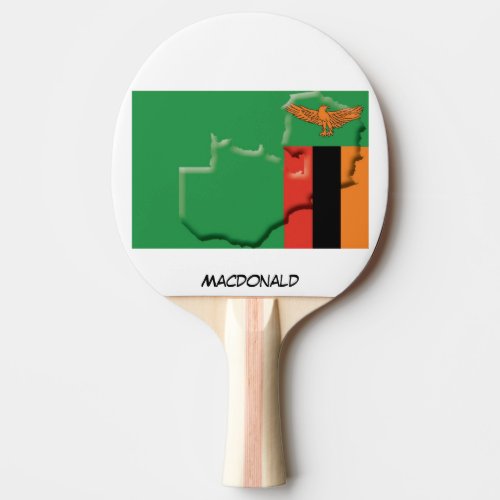 ZAMBIA FLAG  MAP Personalized Ping Pong Paddle