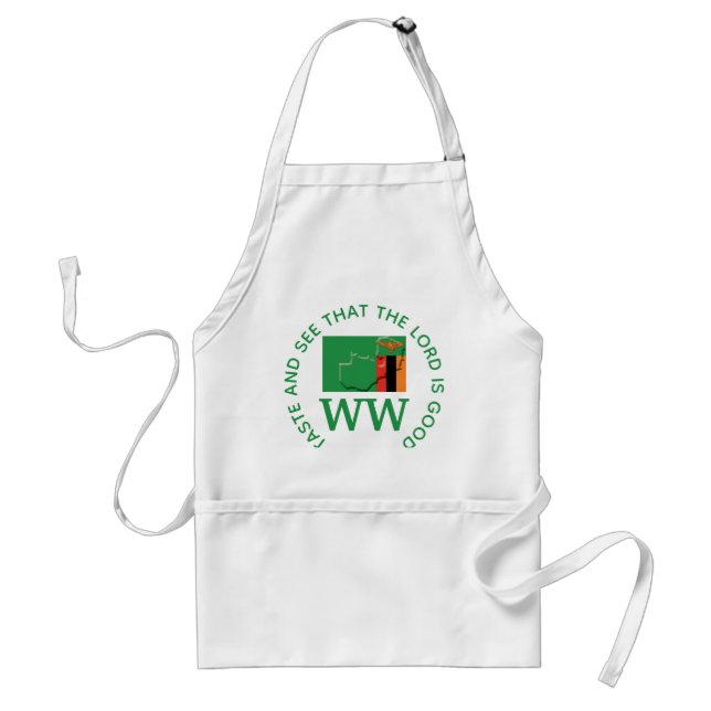ZAMBIA Flag MONOGRAM Customized Scripture Adult Apron (Front)