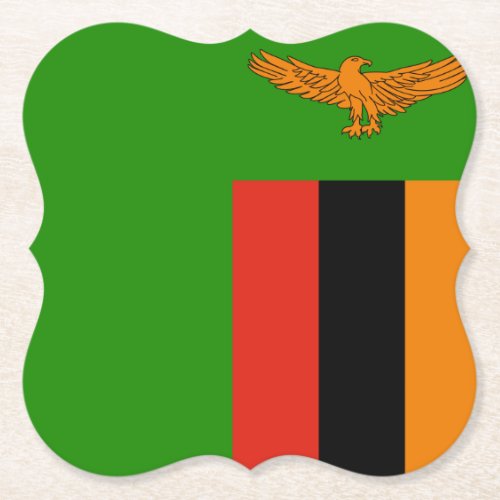 Zambia Flag Paper Coaster
