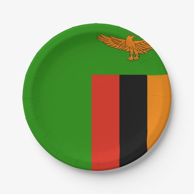 Zambia Flag Paper Plates (Front)