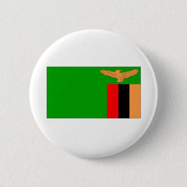 Zambia Flag Pinback Button (Front)