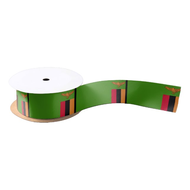 Zambia Flag Satin Ribbon (Spool)