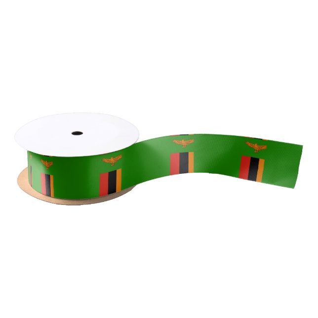 Zambia Flag Satin Ribbon (Spool)
