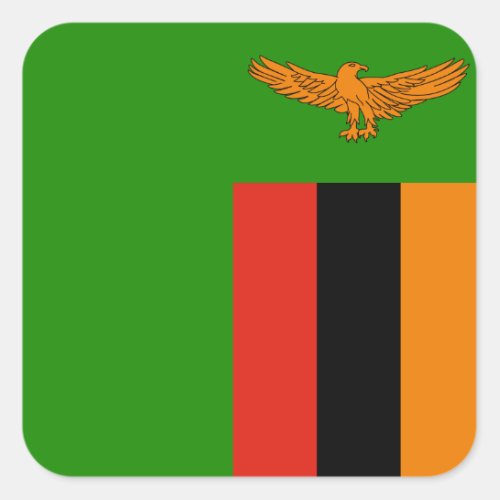 Zambia Flag Square Sticker