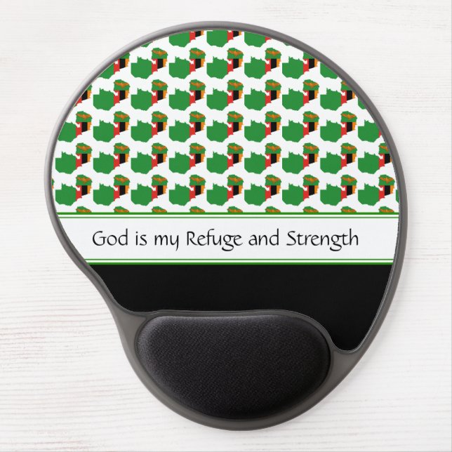 ZAMBIA God Refuge Strength Christian Gel Mouse Pad (Front)