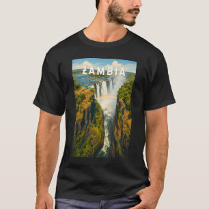 Zambia Illustration Travel Art Vintage T-Shirt