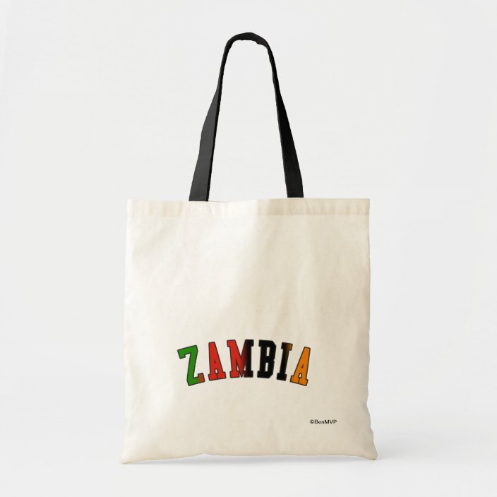 Zambia in National Flag Colors Canvas Bag