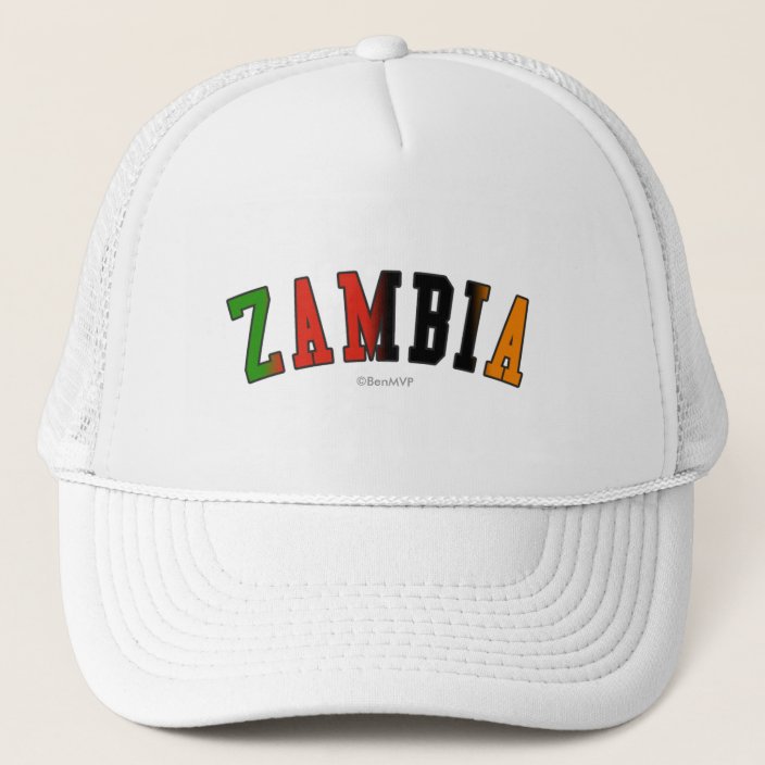 Zambia in National Flag Colors Trucker Hat