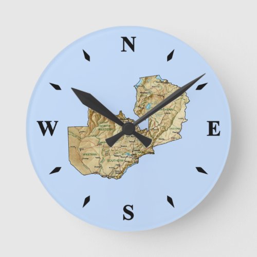 Zambia Map Clock