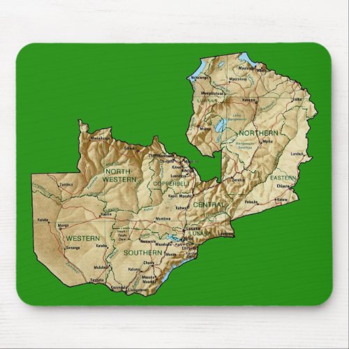 Zambia Map Mousepad