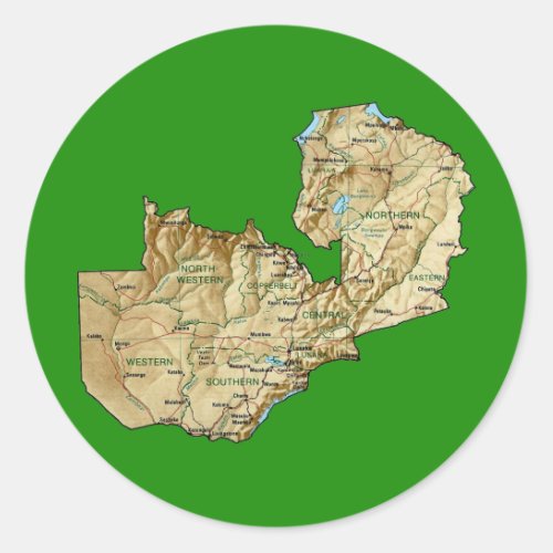 Zambia Map Sticker