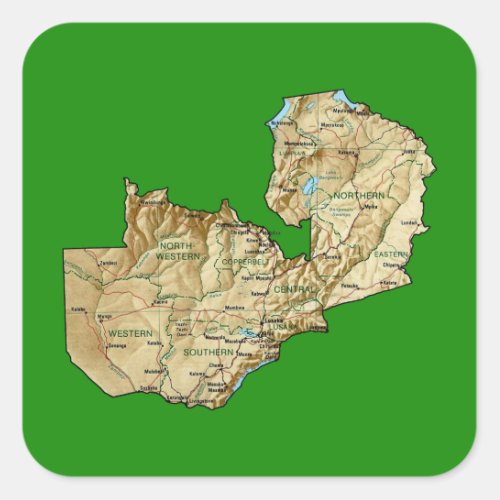 Zambia Map Sticker