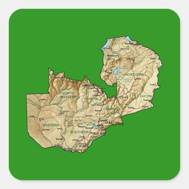 Zambia Map Sticker (Front)