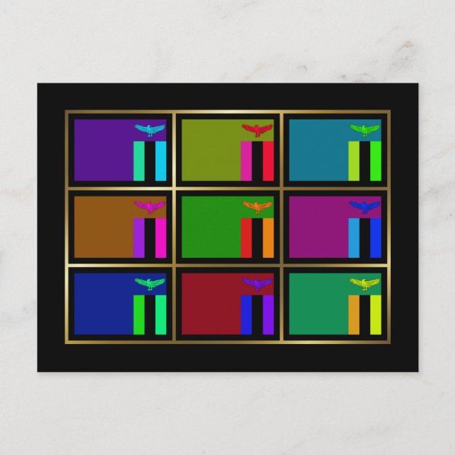 Zambia Multihue Flags Postcard (Front)