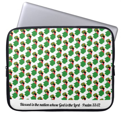 ZAMBIA Psalm 3312 Blessed Nation Scripture Laptop Laptop Sleeve
