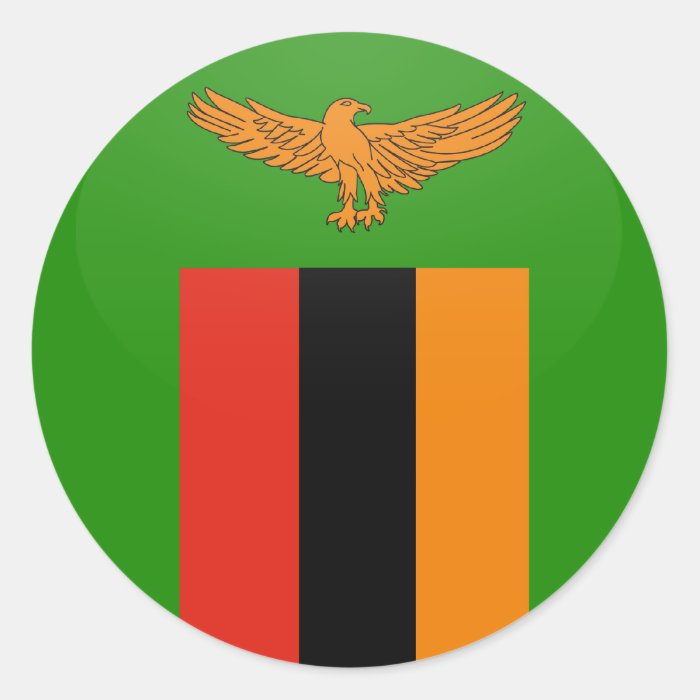 Zambia quality Flag Circle Sticker