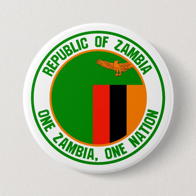 Zambia  Round Emblem Button (Front)