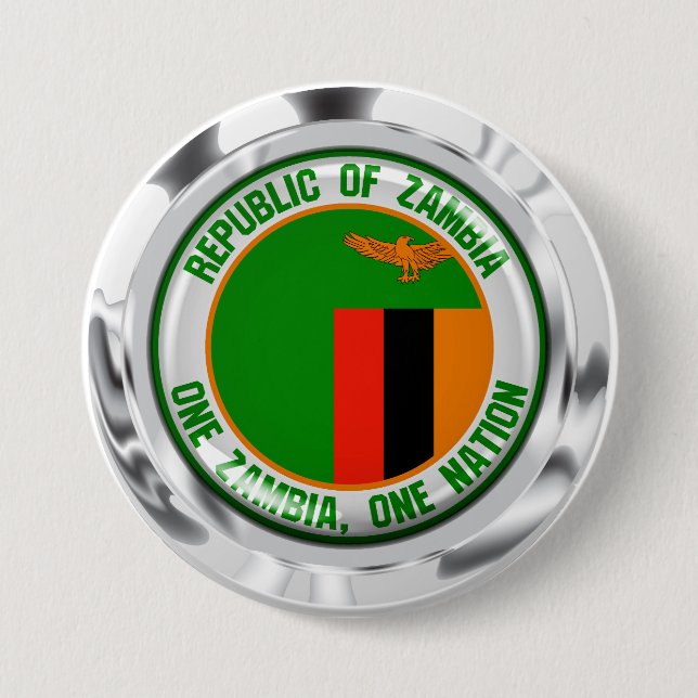 Zambia  Round Emblem Button (Front)