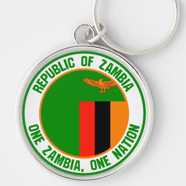 Zambia  Round Emblem Keychain (Front)