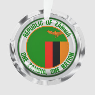 Zambia Round Emblem Ornament