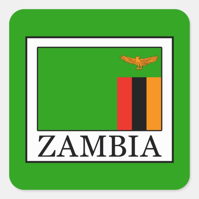 Zambia Square Sticker (Front)