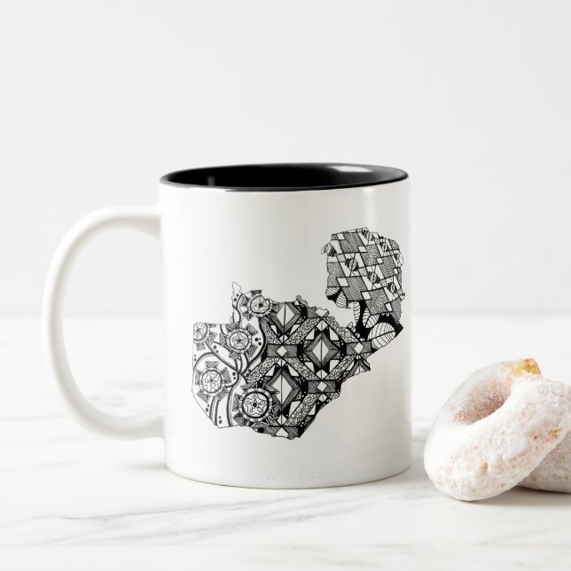 Zambia Two-Tone Coffee Mug (With Donut)
