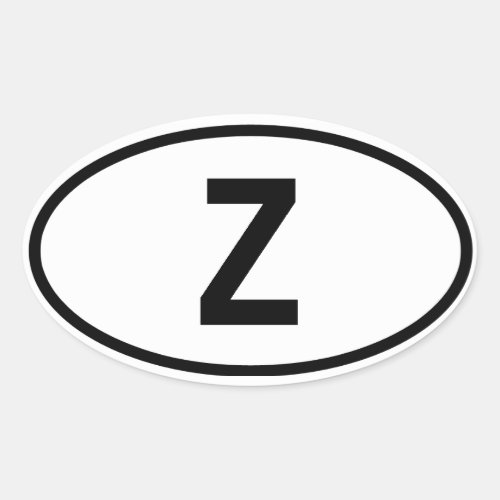 Zambia Z Oval Sticker