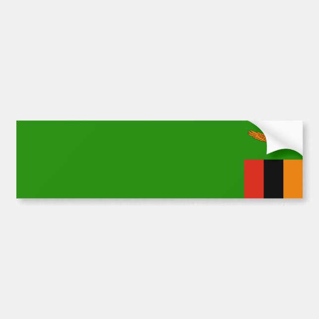 Zambia/Zambian Flag Bumper Sticker (Front)
