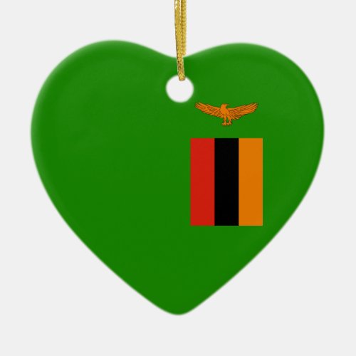 Zambia  Zambian Flag Ceramic Ornament