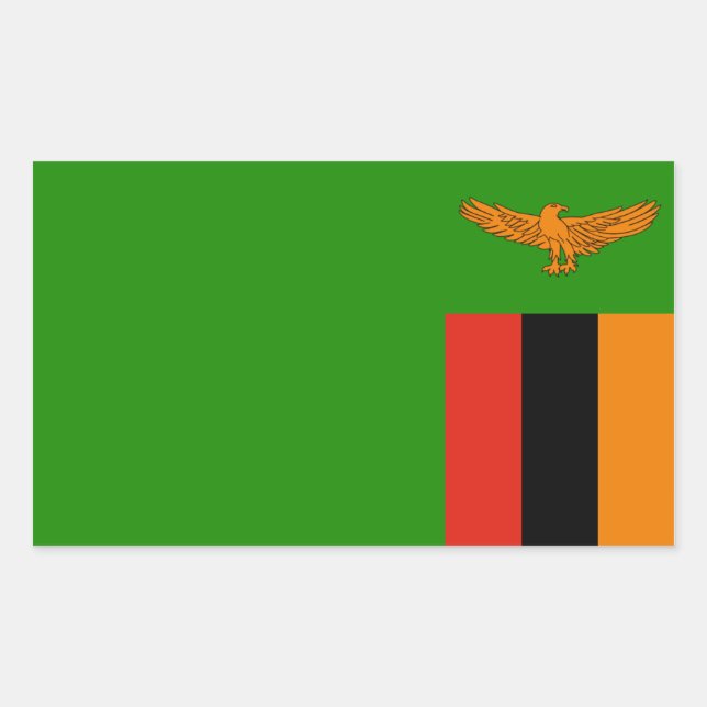 Zambia/Zambian Flag Rectangular Sticker (Front)