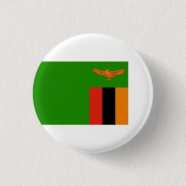 Zambian Flag, Flag of Zambia Button (Front)