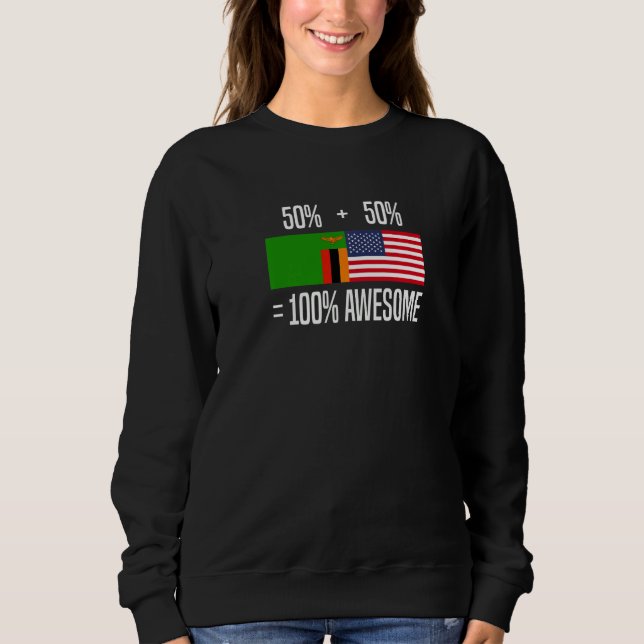 Zambian Roots Zambia Zambian American Premium Sweatshirt (Front)