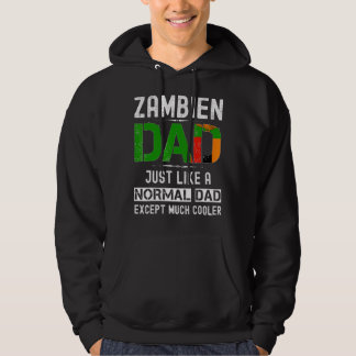 Zambien Dad Fathers Day Zambia Flag  Men Birthday Hoodie