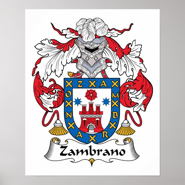 Zambrano Family Crest Poster (Front)