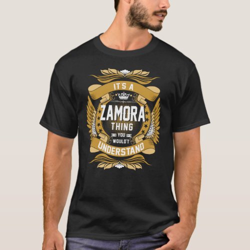 ZAMORA Name ZAMORA family name crest T_Shirt