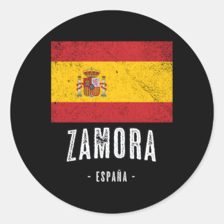 Zamora Spain Es Flag City Top Bandera Ropa Classic Round Sticker