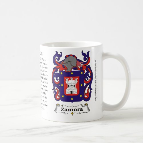 Zamora the origin meaning and the crest coffee mug