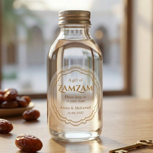 Zamzam Water Gift Sticker Gold Elegant Hajj Umrah
