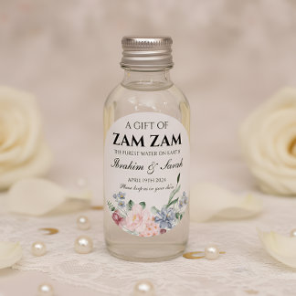 zamzam water nikah muslim wedding favor floral classic round sticker