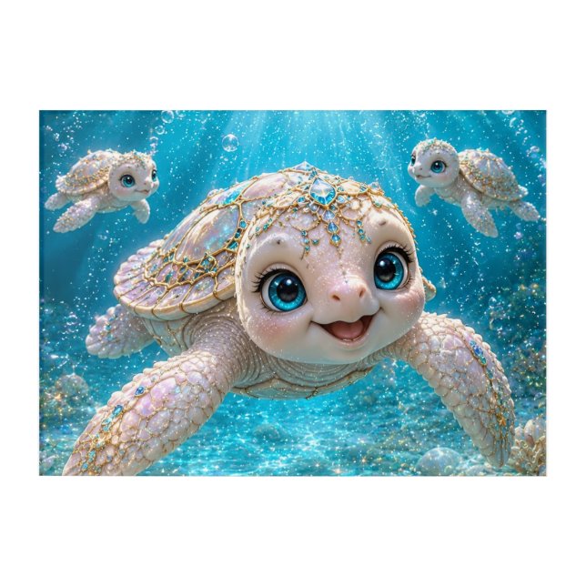 Zander Sea-Turtle  Acrylic Print (Front)